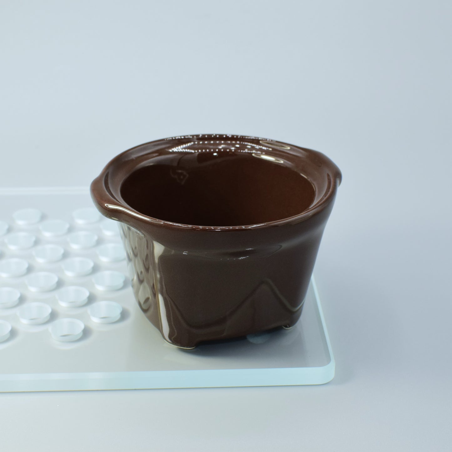 Ceramic stalt mesa espresso cup in coffee brown color
